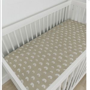 Mebe Baby rainbow muslin crib sheet- sand color